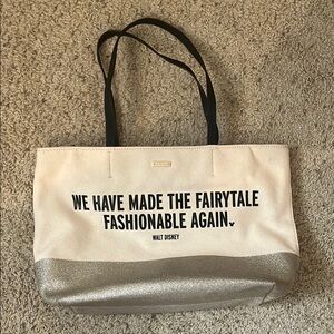 Kate Spade Disney Cream and Silver Tote Bag